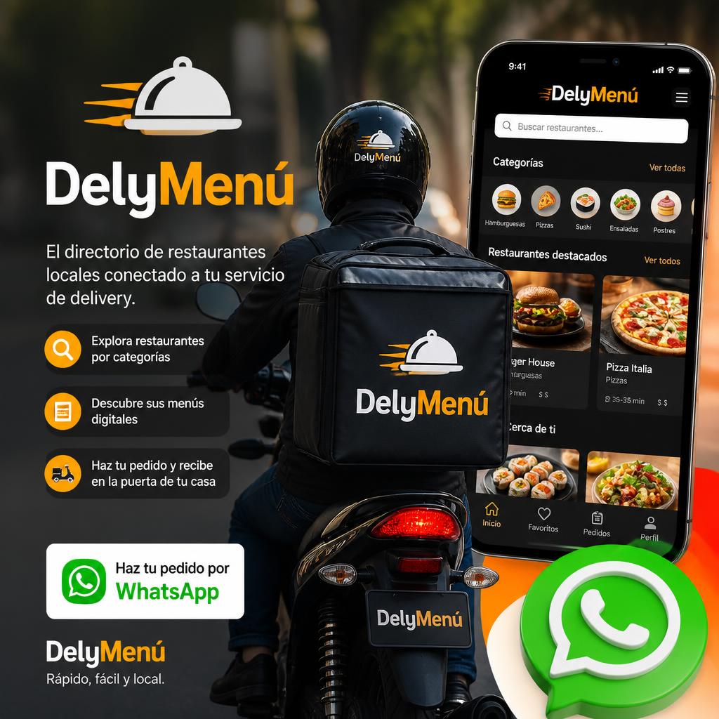 DelyMenú - Directorio de restaurantes con delivery por WhatsApp